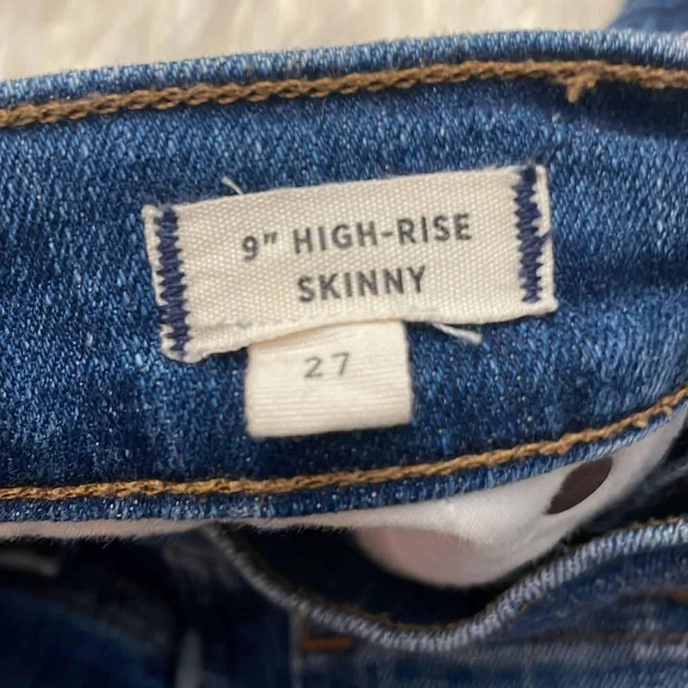 MADEWELL RAW HEM DISTRESSED 9” High-Rise Skinny Jean Size 27 - Picture 9 of 10